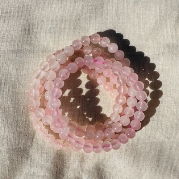 Rose quartz crystal bracelet. 6mm. 1 bracelet. - Picture 4 of 5